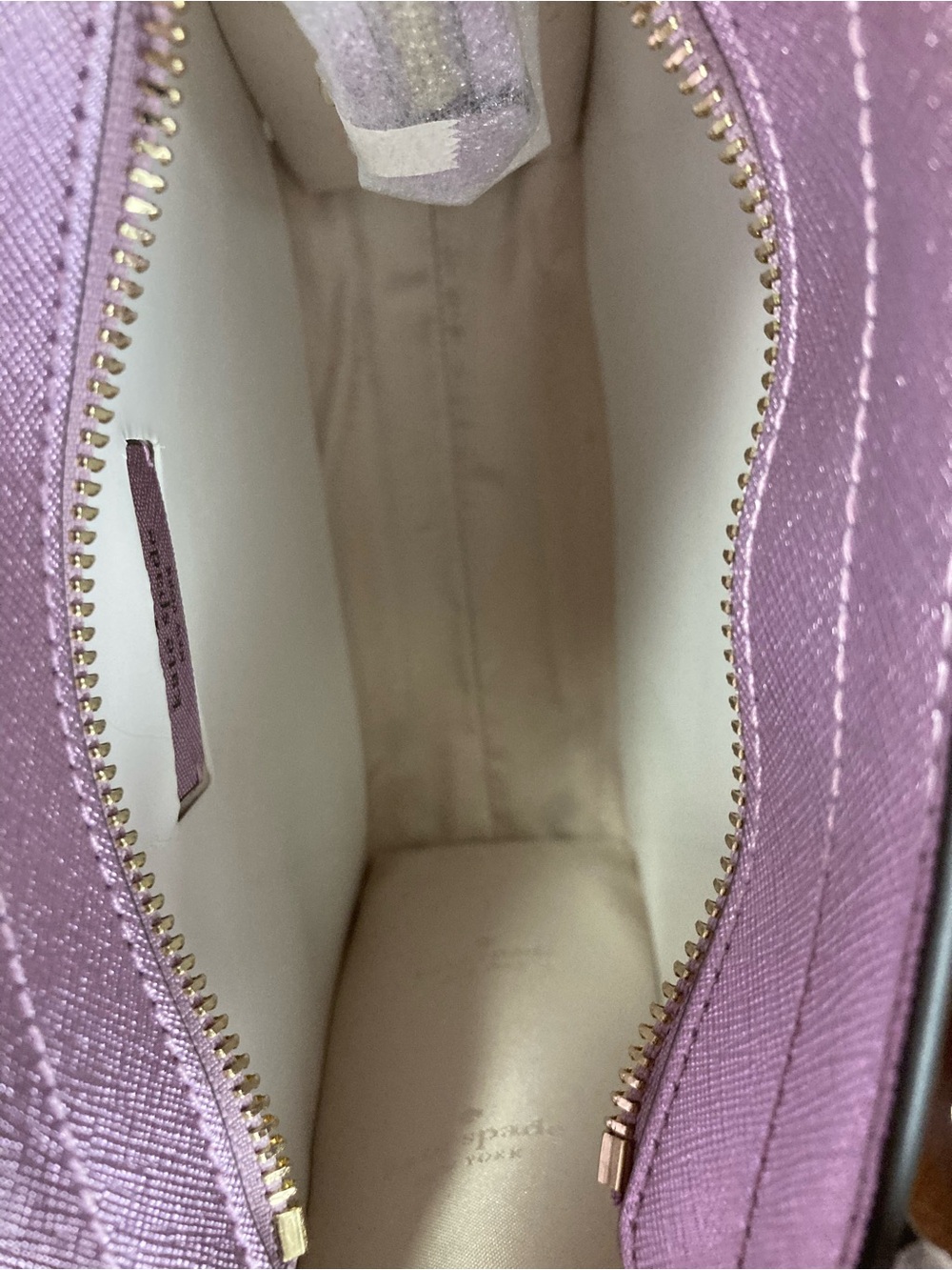 Kate Spade Kenzie Small Crossbody Tote Bag Quartz Pink Metallic Patent K1956 NWT - Picture 11 of 12